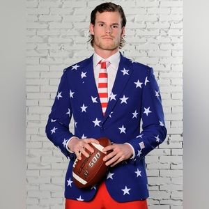 OppoSuits Men’s Stars and Stripes Suit: Size 40